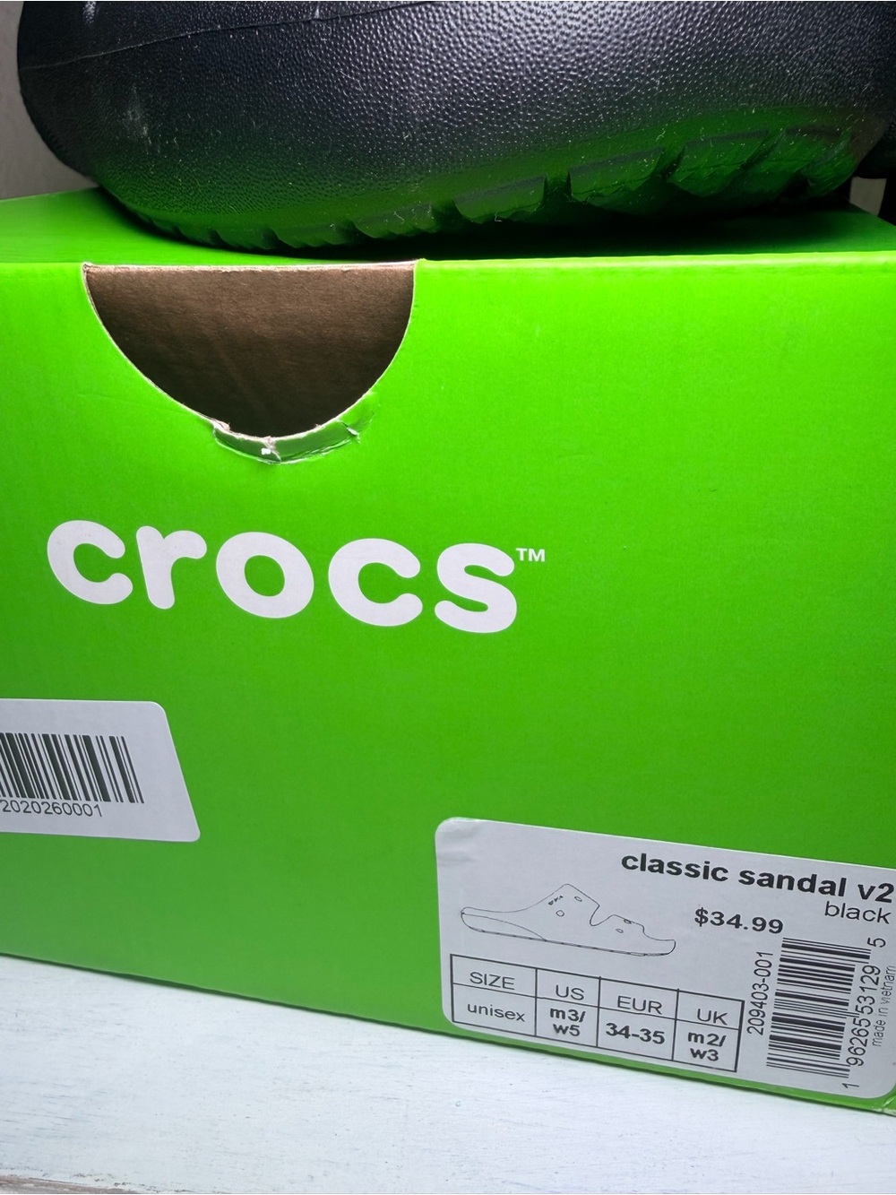 Crocs Classic Sandal v2 Black Men 3/Women 5 New in box with tags. - Picture 3 of 10